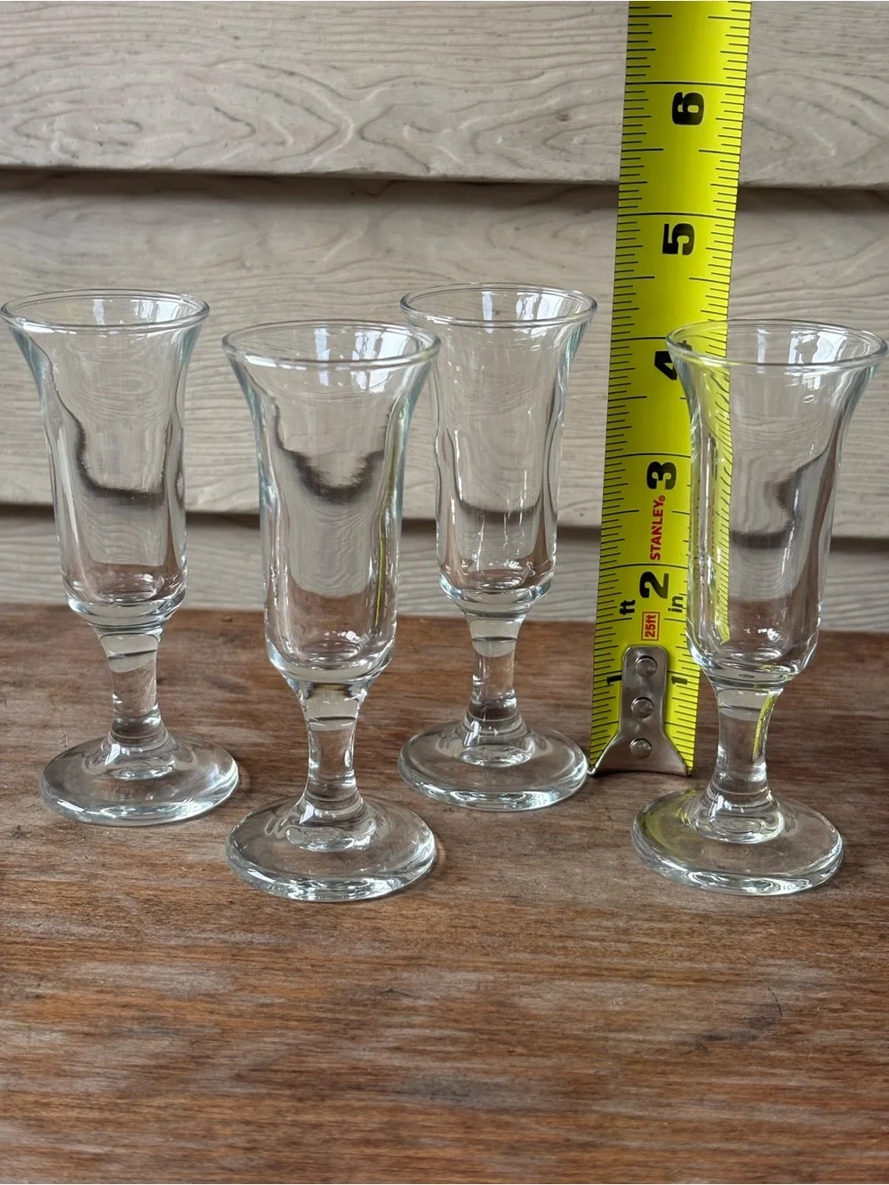 VTG Libbey Glass Co. mini clear cordial glasses designed for spirits